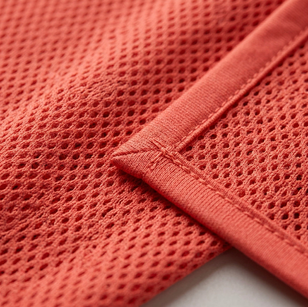 Heare Airgrid Workout Towel 38 x 12 in Coral Mesh Knit - Detail view