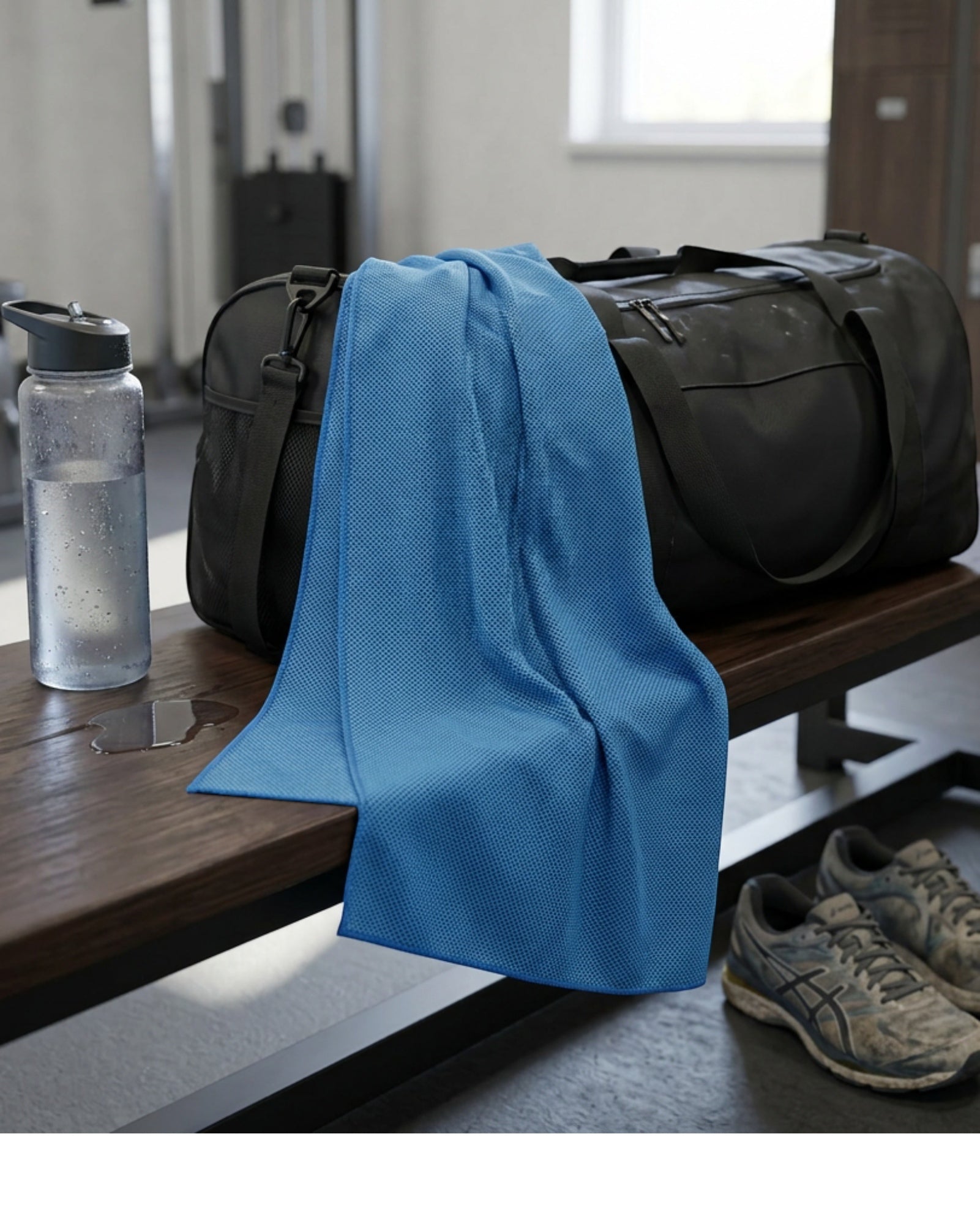 Heare Cooling Workout Towel Blue 36 x 12 in