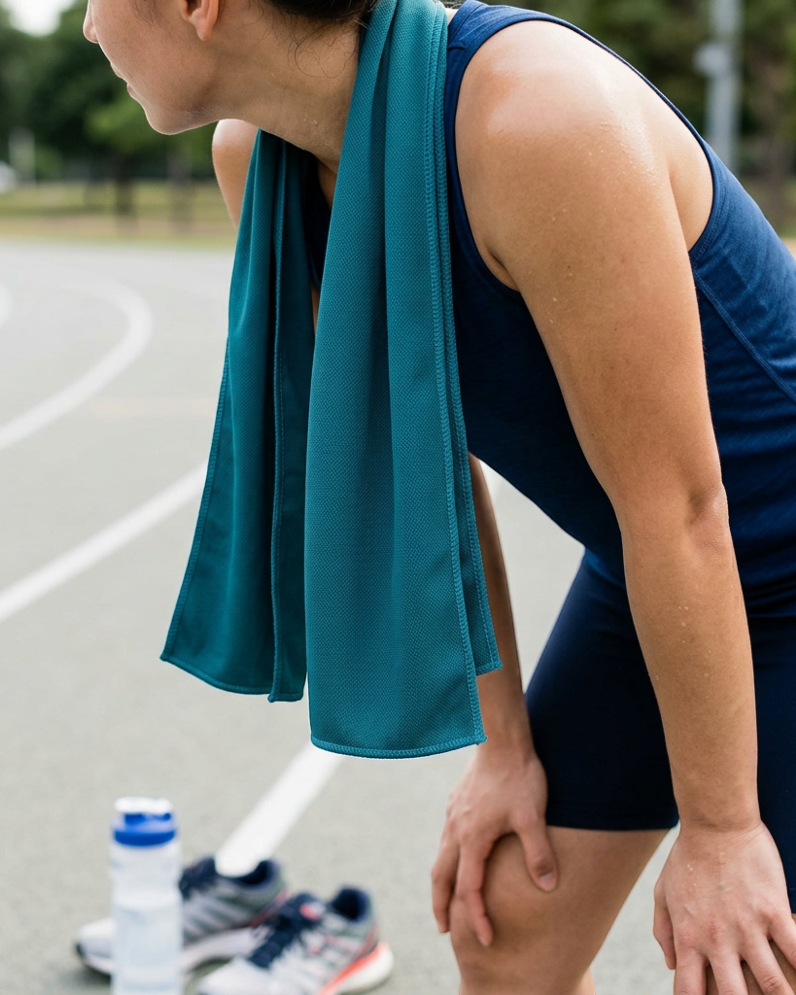 Heare Cooling Workout Towel Teal 36 x 12 in