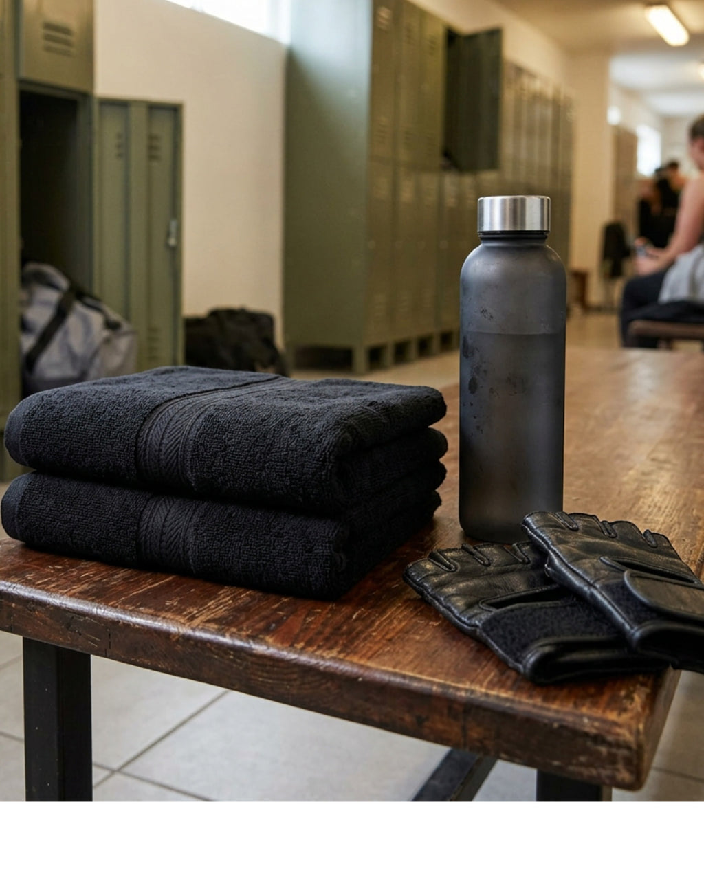 Heare Gym Towel Black 16 x 32 in 2 Pack