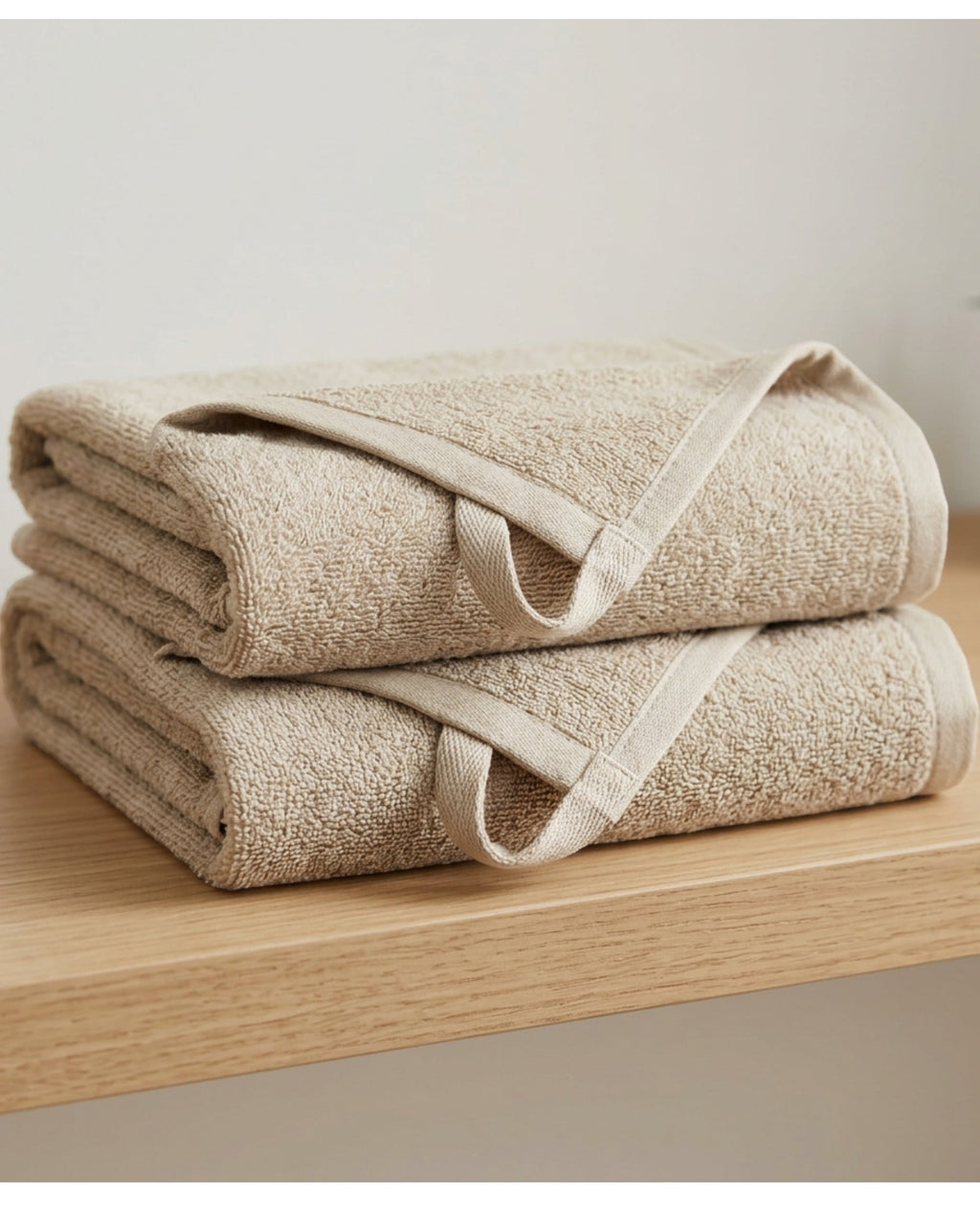 Heare Loopset Gym Towels 30 x 16 in Sand Cotton Blend 2 Pack - Lifestyle view