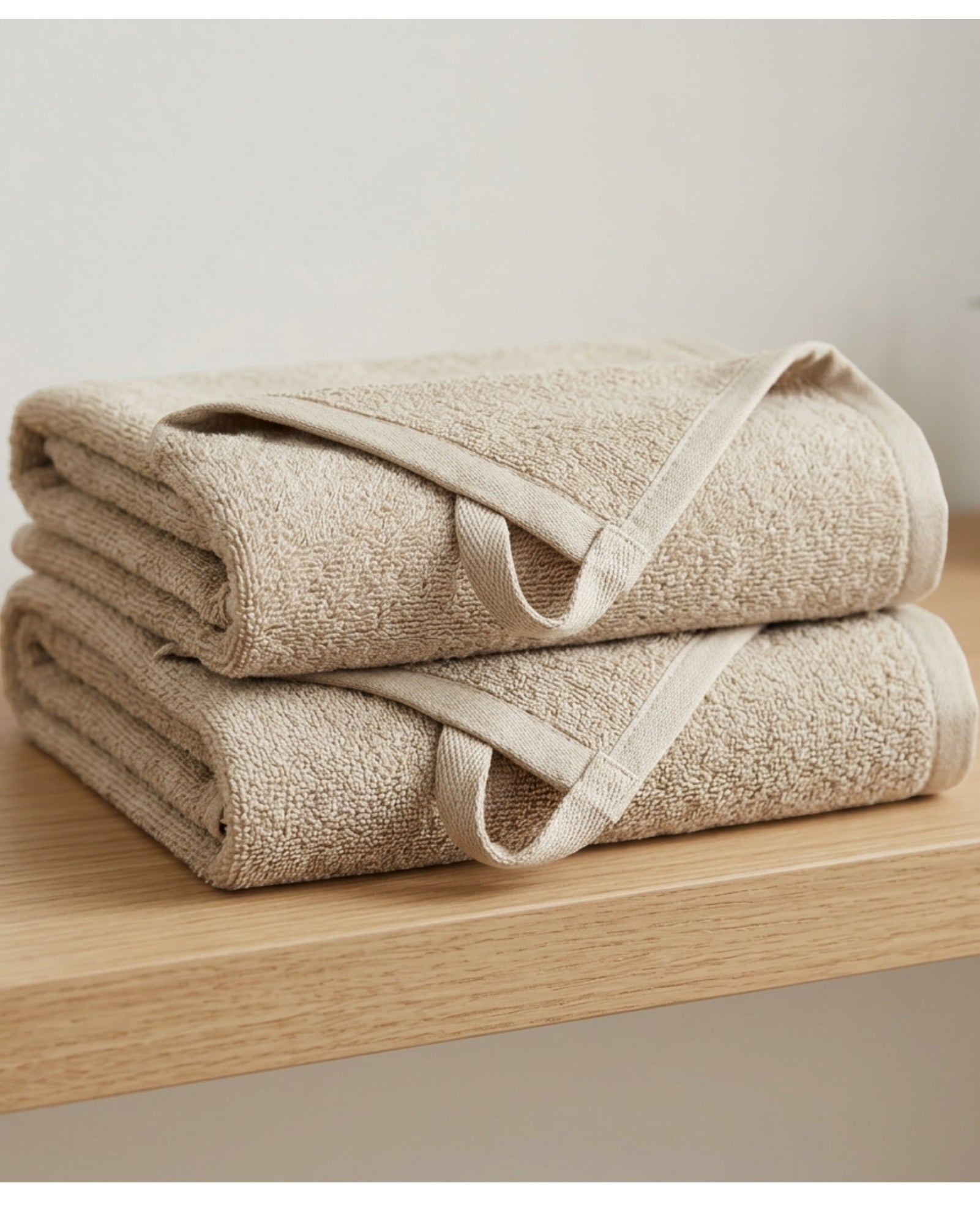 Heare Loopset Gym Towels 30 x 16 in Sand Cotton Blend 2 Pack - Lifestyle view