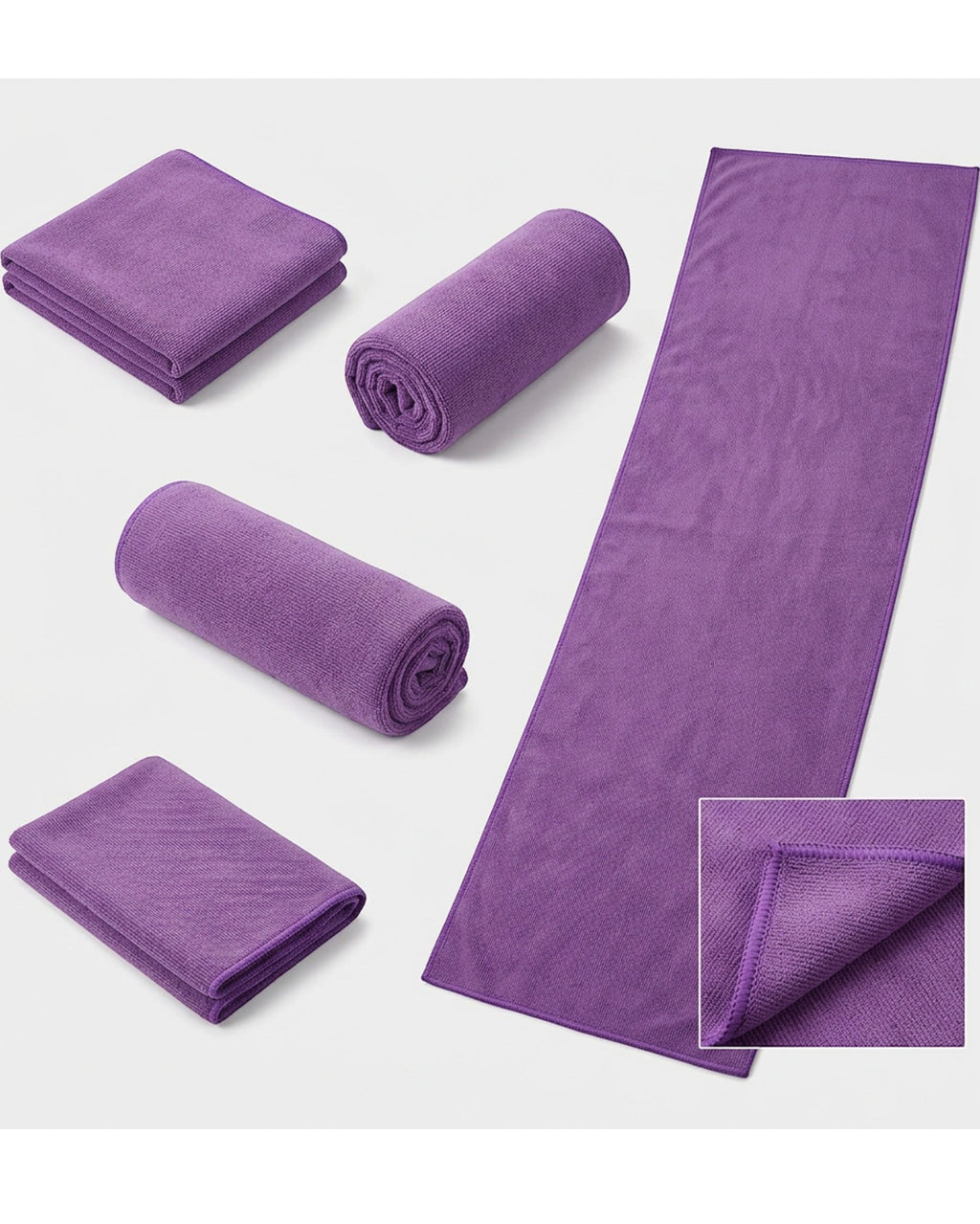 Heare Yoga Mat Towel Purple 72 x 24 in